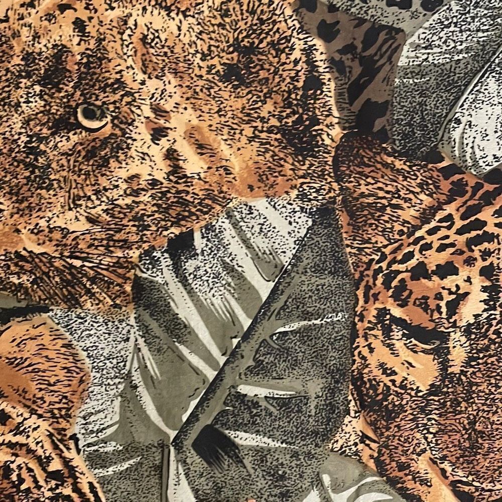 Silk Touch leopard and leaves print hand washable silk simple tunic XL - Picture 3 of 8
